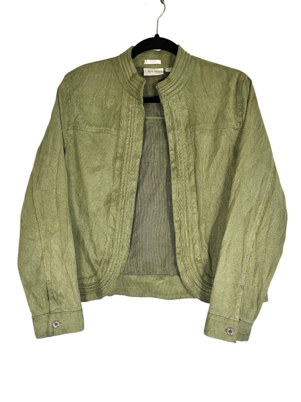 Retro Corduroy Blazer Green M Earthy Neutral Boho Indie Folk Classic‎ Chic 80s